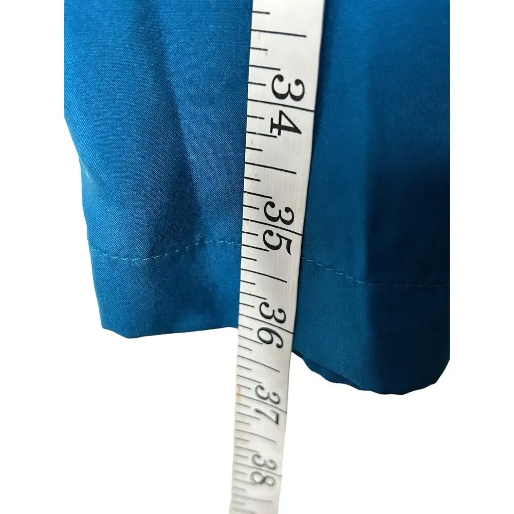 Ann Taylor Loft Dress Women Size 14 Blue Silk Sleeveless Ruffle Mini Fit N Flare - Picture 11 of 12